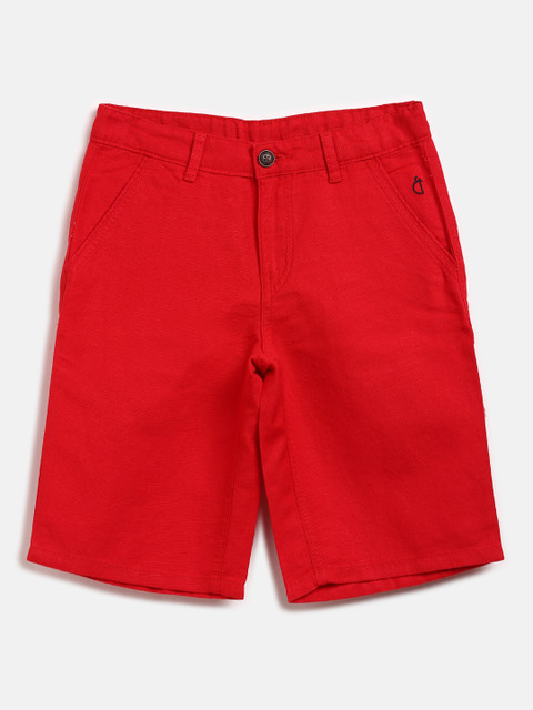 

Gini and Jony Boys Red Solid Regular Fit Shorts