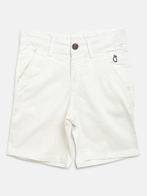 

Gini and Jony Boys White Solid Regular Fit Shorts