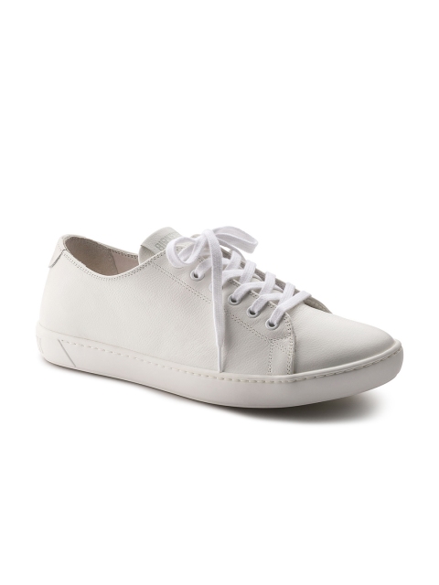 

Birkenstock Women White Arran Natural Leather Orthotic Friendly Narrow Width Sneakers