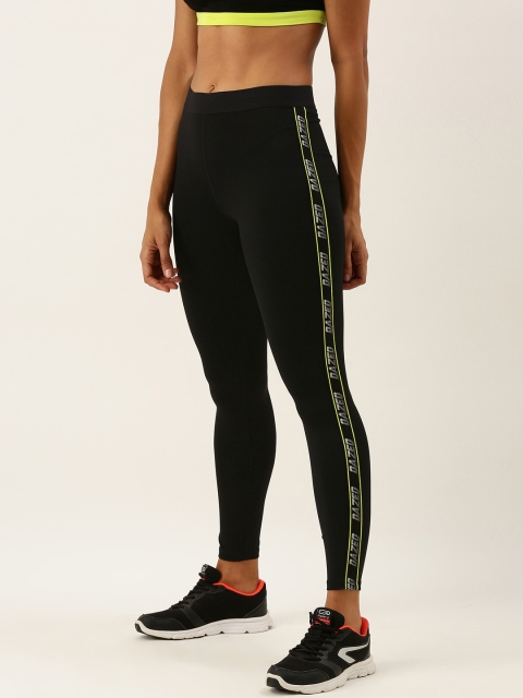 

FOREVER 21 Women Black Solid Tights With Side Stripes