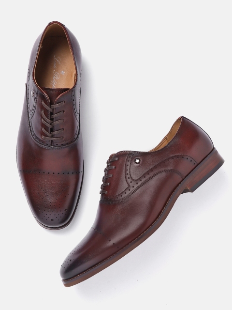 

Louis Philippe Men Burgundy Leather Formal Brogues