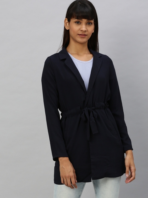 

Vero Moda Women Navy Blue Solid Lightweight Longline Tailored Jacket