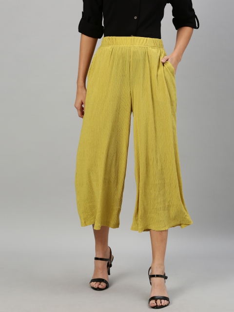 

Vero Moda Women Mustard Yellow Regular Fit Solid Culottes