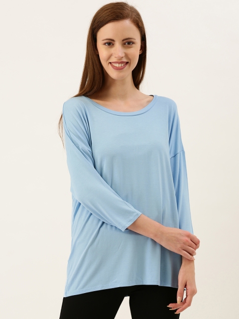 

FOREVER 21 Women Blue Solid Loose Top