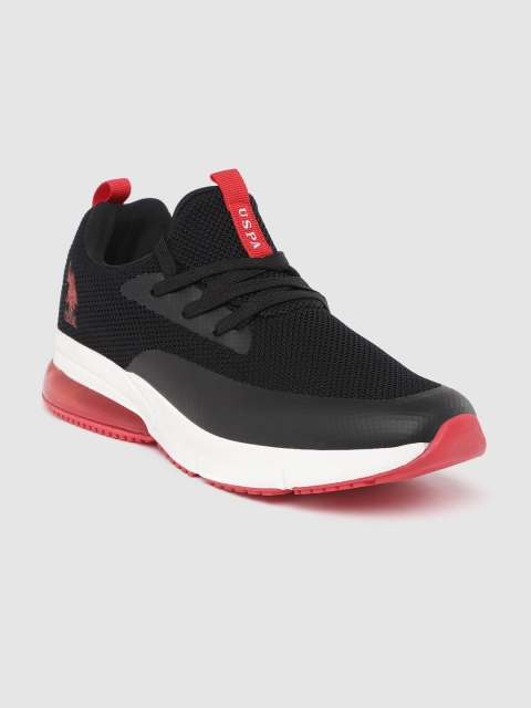 

U.S. Polo Assn. Men Black Woven Design Sneakers