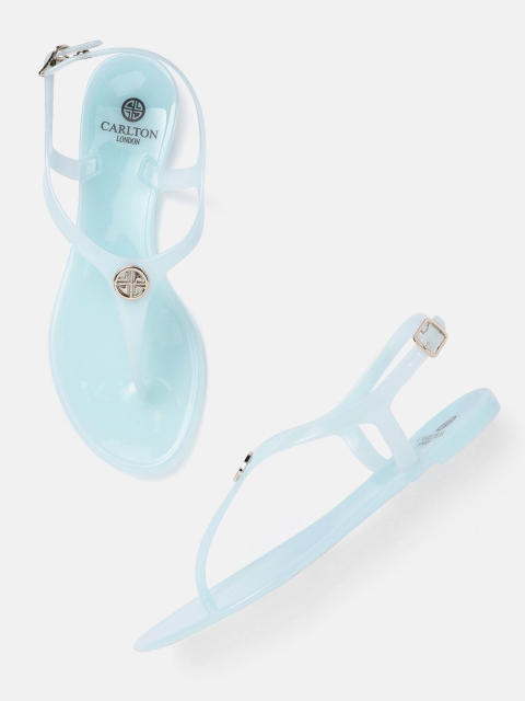

Carlton London Women Blue Solid T-Strap Flats