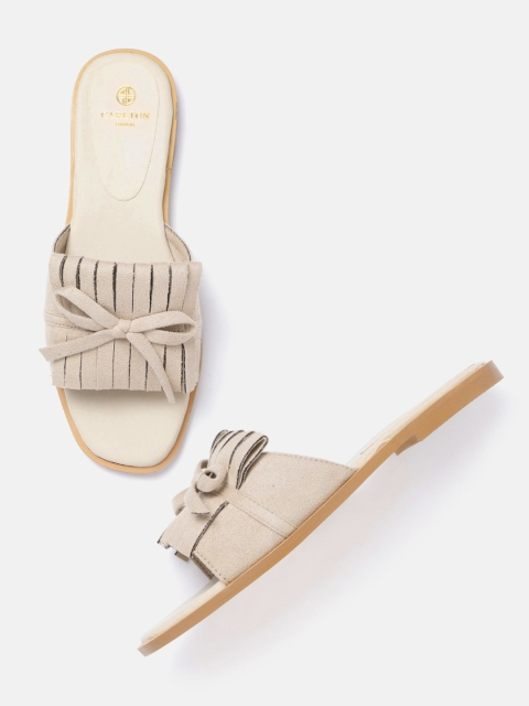 

Carlton London Women Beige Solid Open Toe Flats
