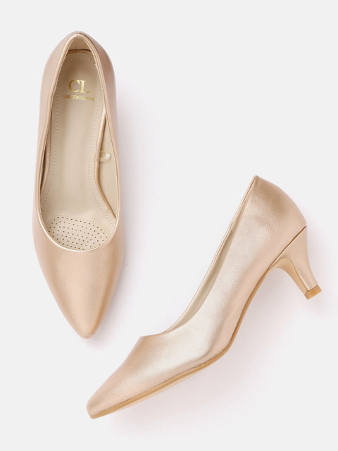 

Carlton London Women Rose Gold-Toned Solid Pumps