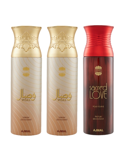 

Ajmal Women Set Of 3 Deodorants 200ml each, Red