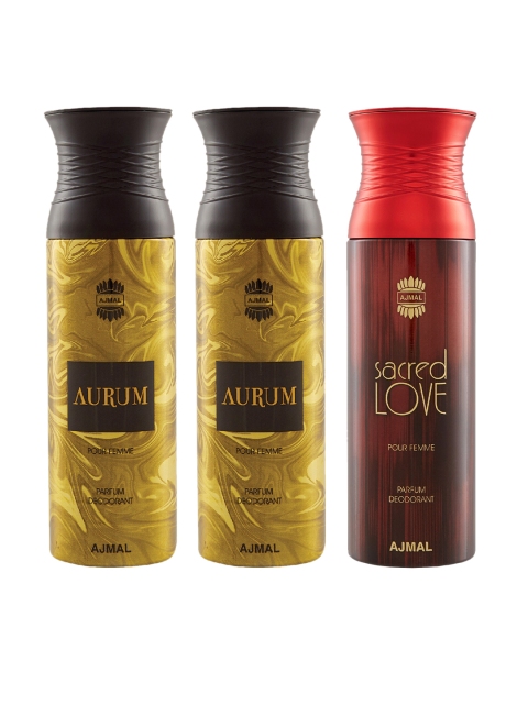

Ajmal Women Set Of 3 Deodorants 200ml each, Gold