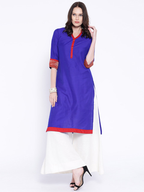 

Anouk Blue Polyester Kurta