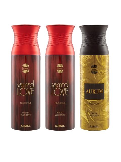 

Ajmal Women Set Of 3 Deodorants 200ml each, Gold