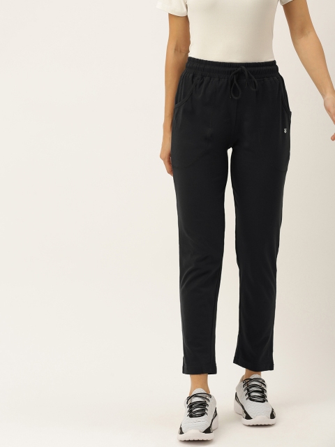 

Sports52 wear Women Black Slim Fit Solid Cropped Joggers