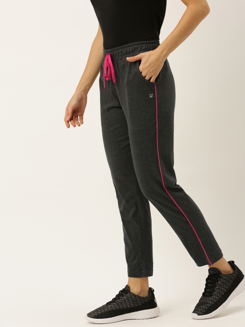 

Sports52 wear Women Charcoal Grey Slim Fit Solid Cropped Joggers
