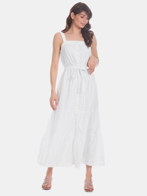 

GAP Women White Solid Maxi Dress