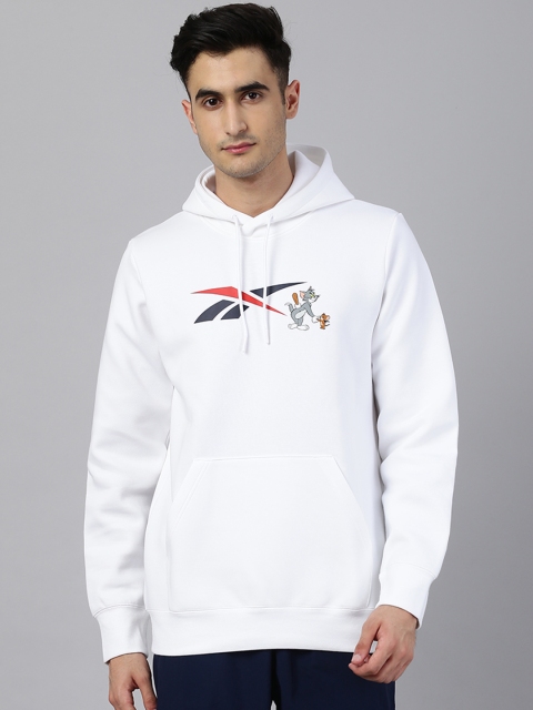 

Reebok Classic Unisex White Tom & Jerry Printed Hooded Sweatshirt