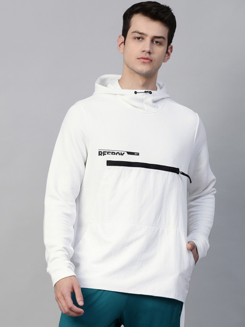 

Reebok Men White Training Supply 6MO OTH Layering Speedwick Hooded Sweatshirt