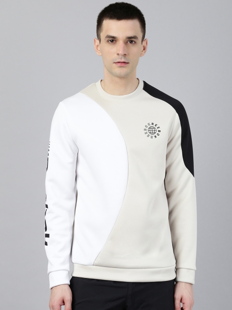 

Reebok Men Beige & White Colourblocked Training Meet You There Crew Sweatshirt