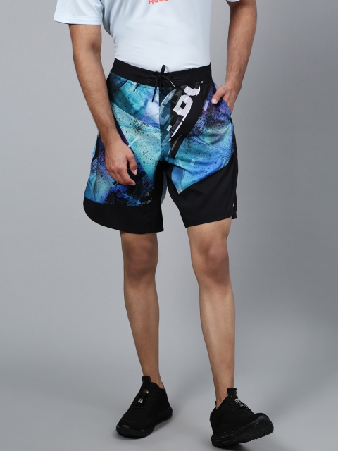 

Reebok Men Blue & Black Epic AOP Q1 Printed Training Shorts