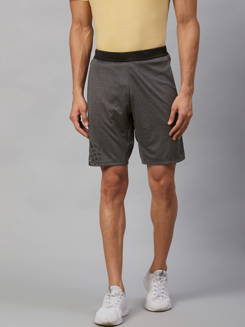 

Reebok Men Charcoal Grey Fitness & Training Knit Solid Shorts
