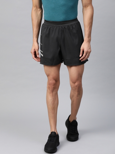 

Reebok Men Black Slim Fit Solid One Series Reflective Running Shorts