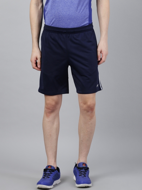 

Reebok Men Navy Blue Solid Regular Fit Sports Shorts