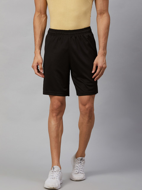 

Reebok Men Black Solid Regular Fit Sports Shorts