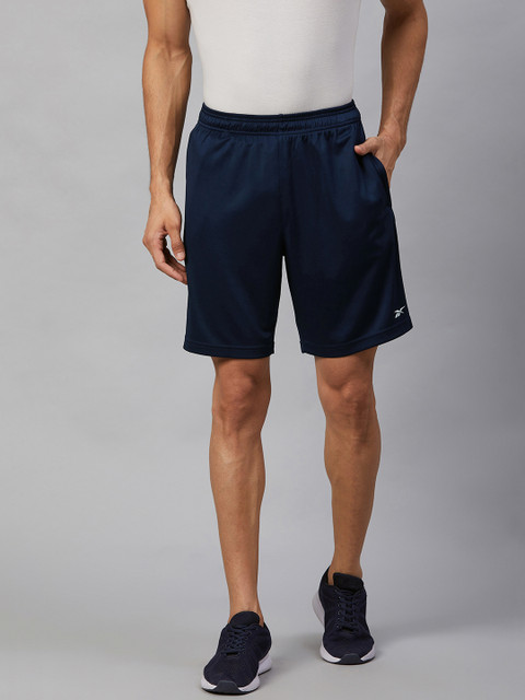 

Reebok Men Navy Blue Solid Regular Fit Sports Shorts
