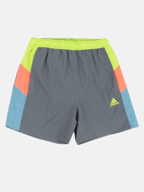 

ADIDAS Men Navy Blue Solid Colourblocked CLX Swim Shorts
