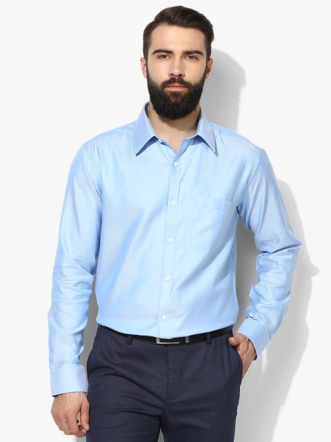 

Park Avenue Men Blue Self Design Slim Fit Formal Shirt