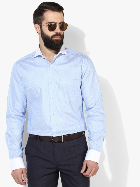 

Park Avenue Men Blue Self Design Slim Fit Formal Shirt