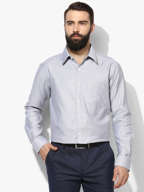 

Park Avenue Men Grey Self Design Slim Fit Formal Shirt