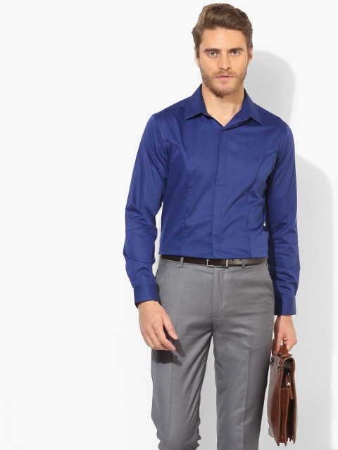 

Park Avenue Men Navy Blue Solid Slim Fit Formal Shirt