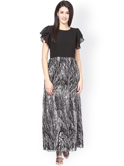 

Athena Black Printed Maxi Dress