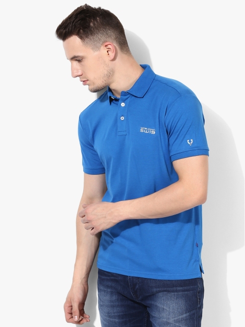 

Allen Solly Men Blue Solid Slim Fit Polo T-Shirt