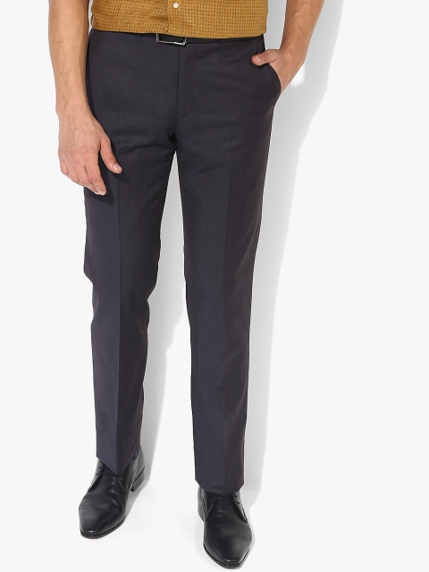 

Park Avenue Men Charcoal Grey Solid Regular Fit Formal Trouser