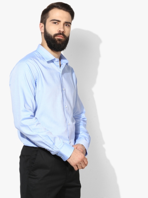 

Park Avenue Men Blue Slim Fit Self Design Formal Shirt