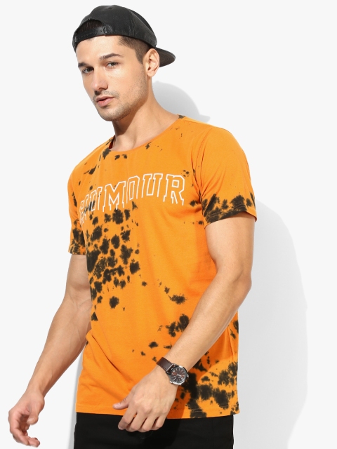 

Adamo London Men Orange Dyed Round Neck T-shirt