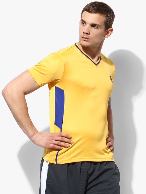 

Admiral Men Yellow Solid Slim Fit V-Neck T-Shirt