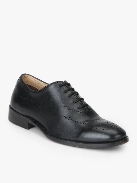 

Blackberrys Men Black Leather Perforated Formal Oxfords