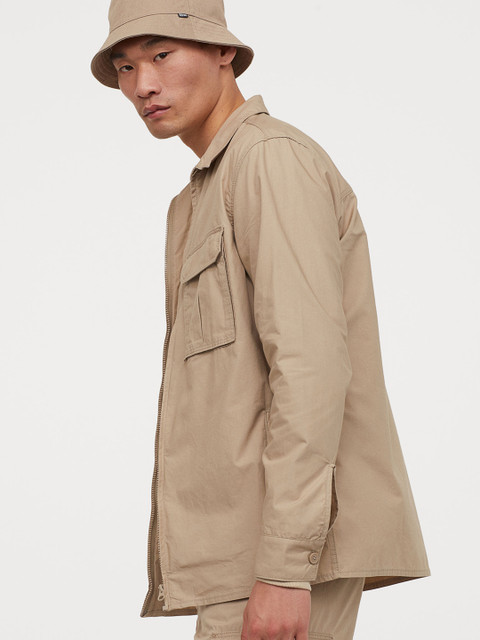 

H&M Men Beige Shirt Jacket