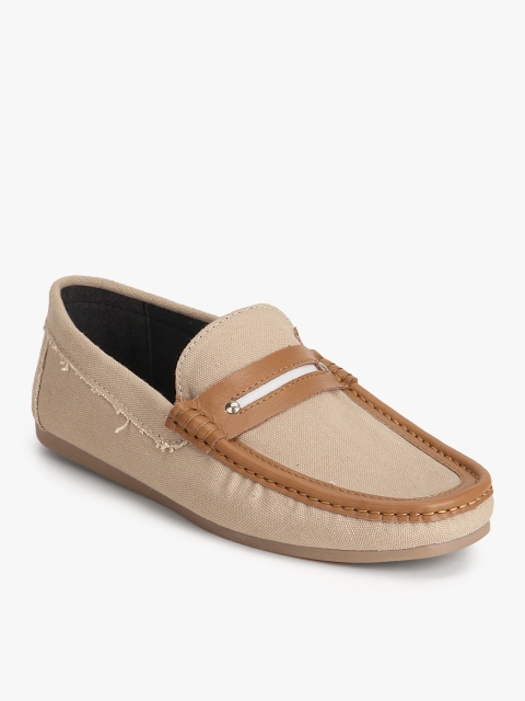 

Carlton London Men Beige & Brown Colourblocked Penny Loafers