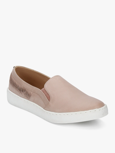 

Carlton London Women Dusty Pink Textured Slip-On Sneakers