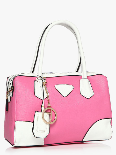 

Tresmode Women Pink & White Handheld Bag With Colorblocked Detail