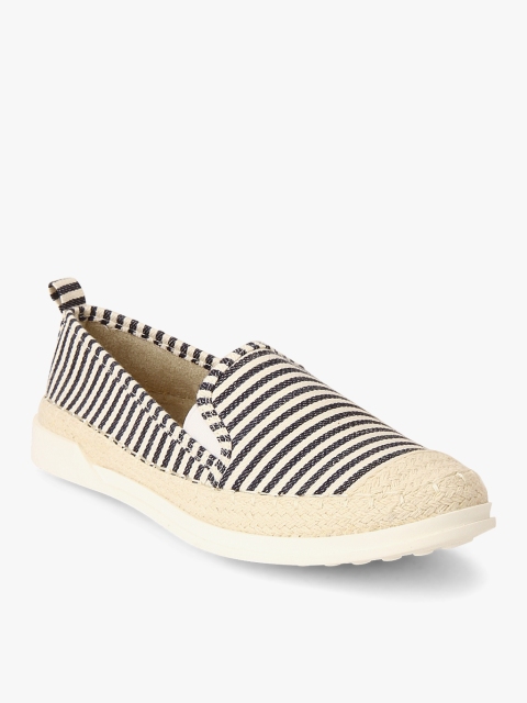 

Solovoga Women Off-White & Navy Blue Striped Espadrilles