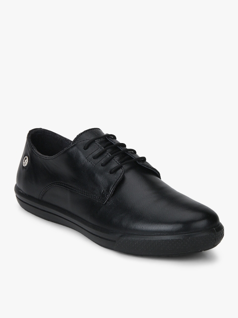 

Woodland Women Black Solid Leather Casual Derbys