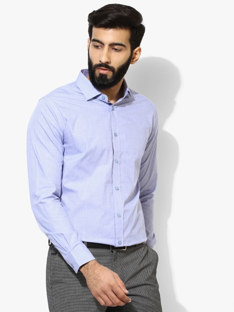 

United Colors of Benetton Men Blue Slim Fit Solid Formal Shirt