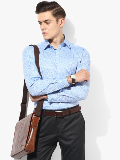 

Park Avenue Men Blue Ditsy Floral Print Slim Fit Formal Shirt