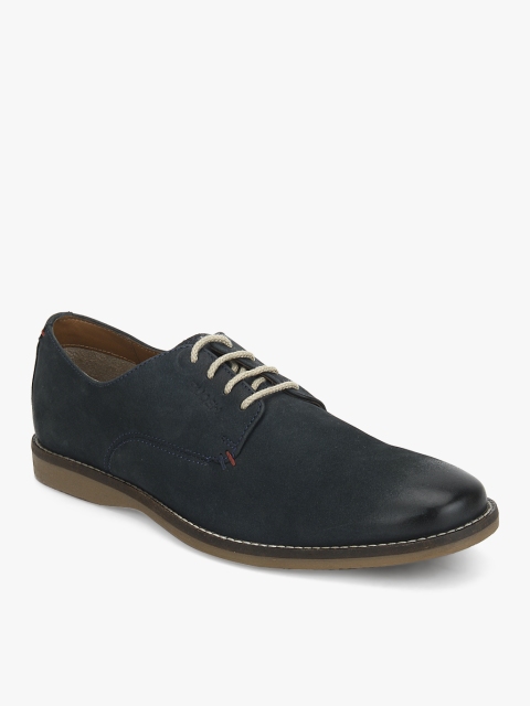 

Ruosh Men Navy Blue Solid Leather Derbys