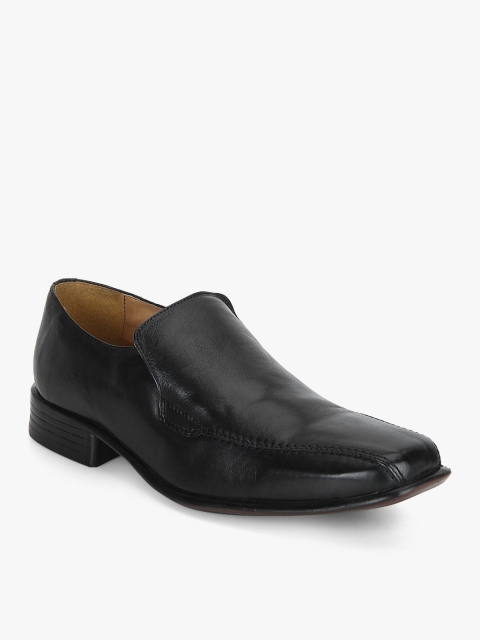 

HATS OFF ACCESSORIES Men Black Solid Leather Formal Slip-Ons